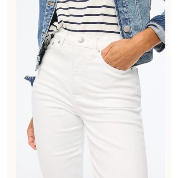 NWT J. Crew White Stovepipe Straight Jean in Signature Stretch Size 24 - Picture 2 of 12